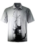 Alohadaddy® casual ink cat print with chest pocket and stretch for men's short-sleeved shirt Big & Tall