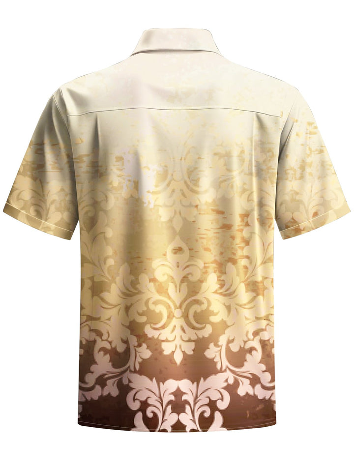 Alohadaddy® Vintage Baroque Pattern Art Print Chest Pocket Men&