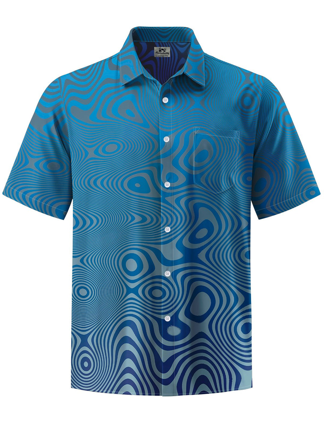 Alohadaddy® Casual Abstract Texture Print Art Pocket Men&
