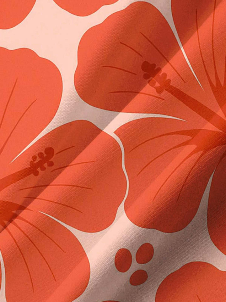 Alohadaddy® Casual Floral Art Print Chest Pocket Stretch Men&