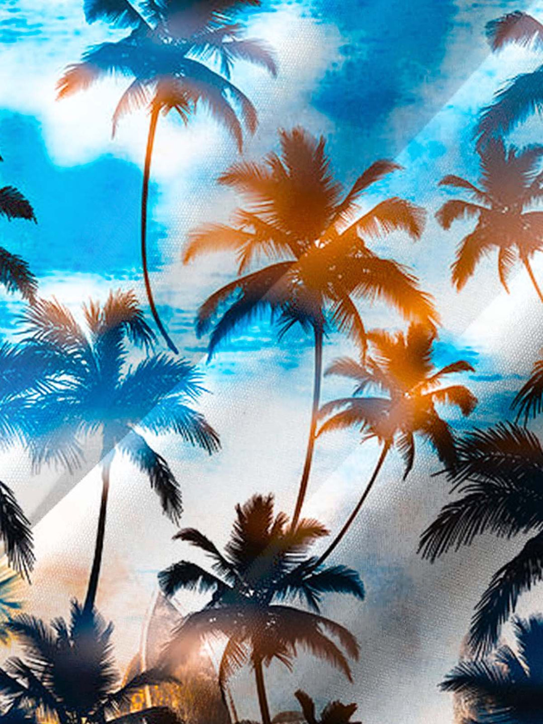 Alohadaddy® Hawaiian Palm Tree Art Print with Elastic Pockets for Men&