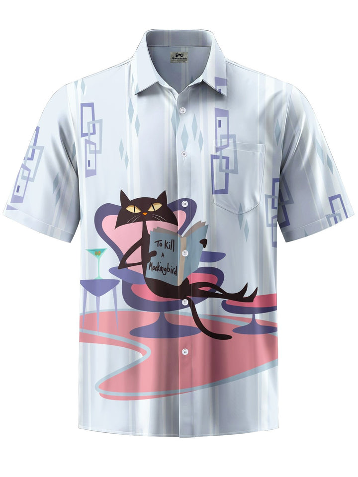 Alohadaddy® Casual Geometric Cat Print Pocket Stretch Men&