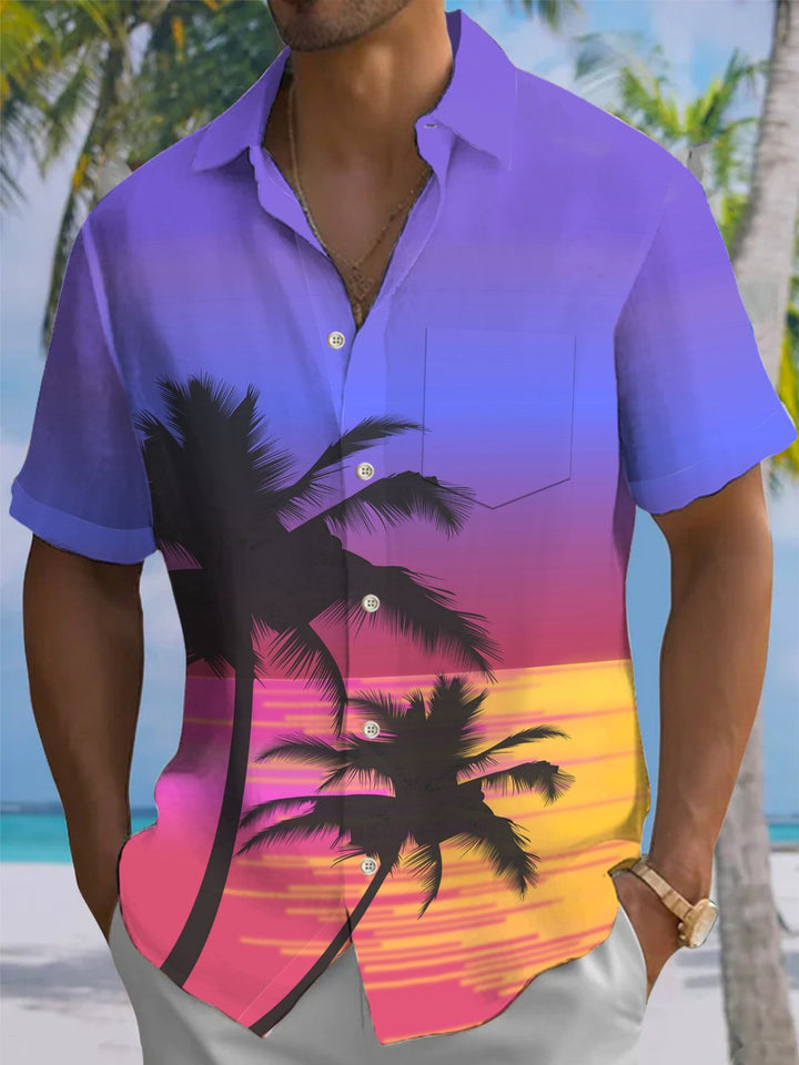 Alohadaddy® Hawaiian Palm Tree Art Print Pocket Stretch Men&
