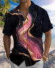 Alohadaddy® Casual Abstract Texture Pocket Elastic Button Men's Short Sleeve Shirt Big & Tall