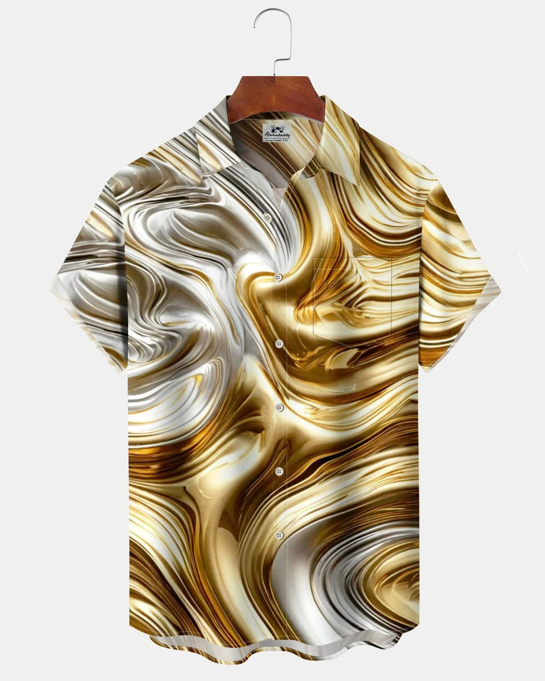 Alohadaddy® Casual Abstract Metallic Print Pocket Stretch Men&