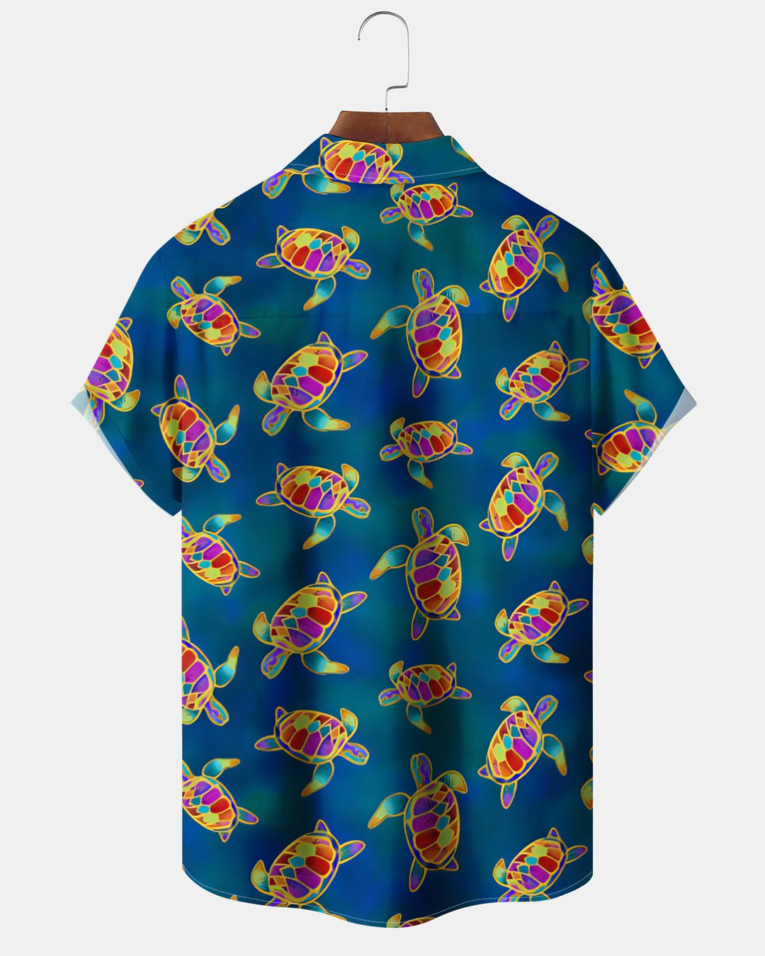 Alohadaddy® Hawaiian Turtle Print Art Button Pocket Cardigan Men&