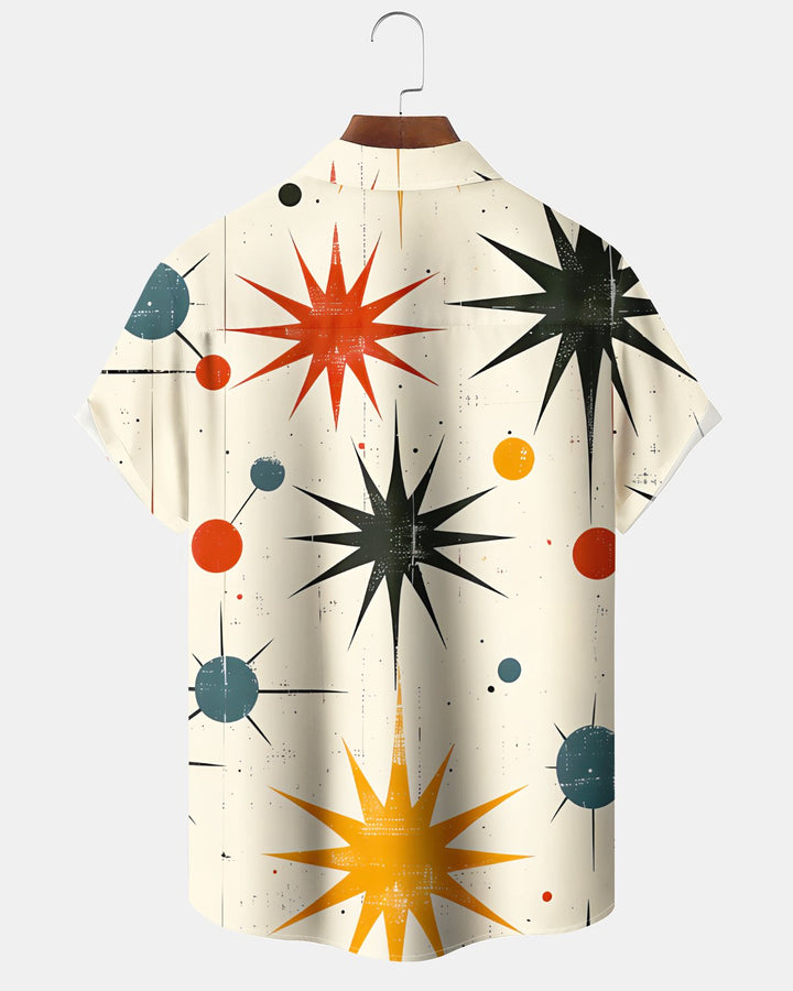 Alohadaddy® Vintage Geometric Print Art Button Pocket Cardigan Men&