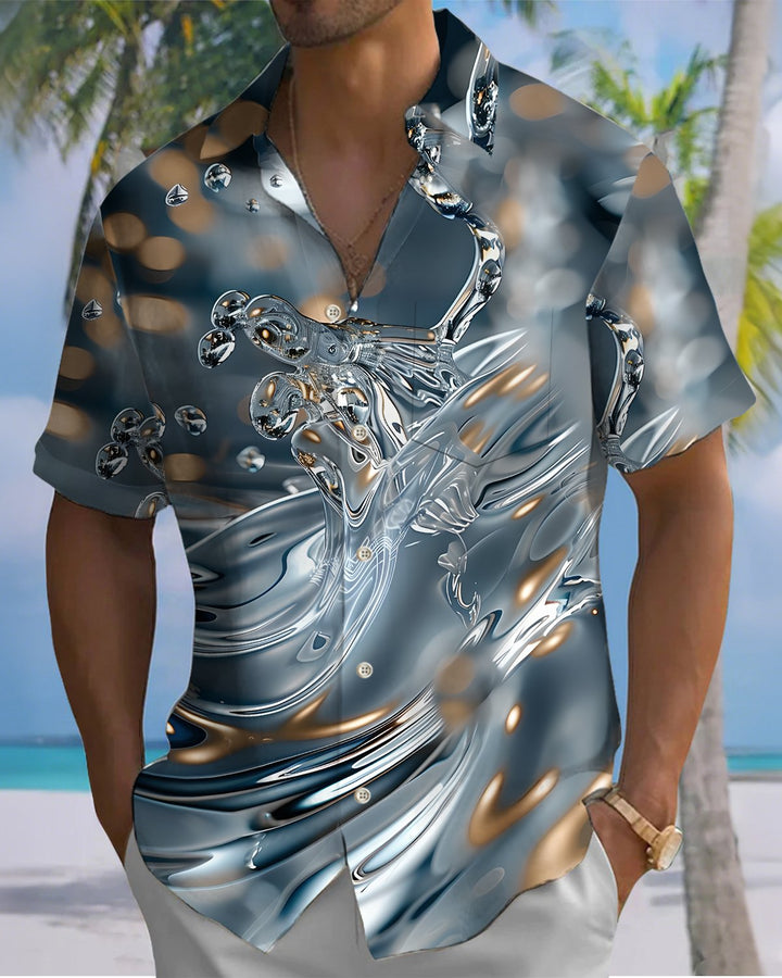 Alohadaddy® Vintage Abstract Print Art Button Pocket Cardigan Men&