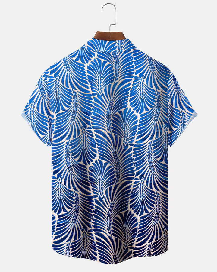 Alohadaddy® Casual Wheat Ear Print Art Button Pocket Cardigan Men&