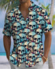Alohadaddy® Men's Short-Sleeve Button-Down Shirt Vintage Skull Print with Pocket