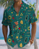 Alohadaddy® Men's Short-Sleeve Casual Cardigan Shirt Geometric Art Print Button-Front with Pocket