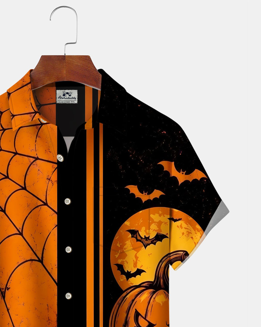 Alohadaddy® Holiday Halloween Graphic Print Button-Down Pocket Cardigan-Style Men&