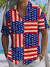 Alohadaddy® Casual 4th of July Flag Print Chest Pocket Mens Short Sleeve Shirt Big & Tall