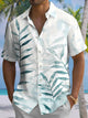 Alohadaddy® Hawaiian Leaves Art Print Chest Pocket Mens Short Sleeve Shirt Big & Tall