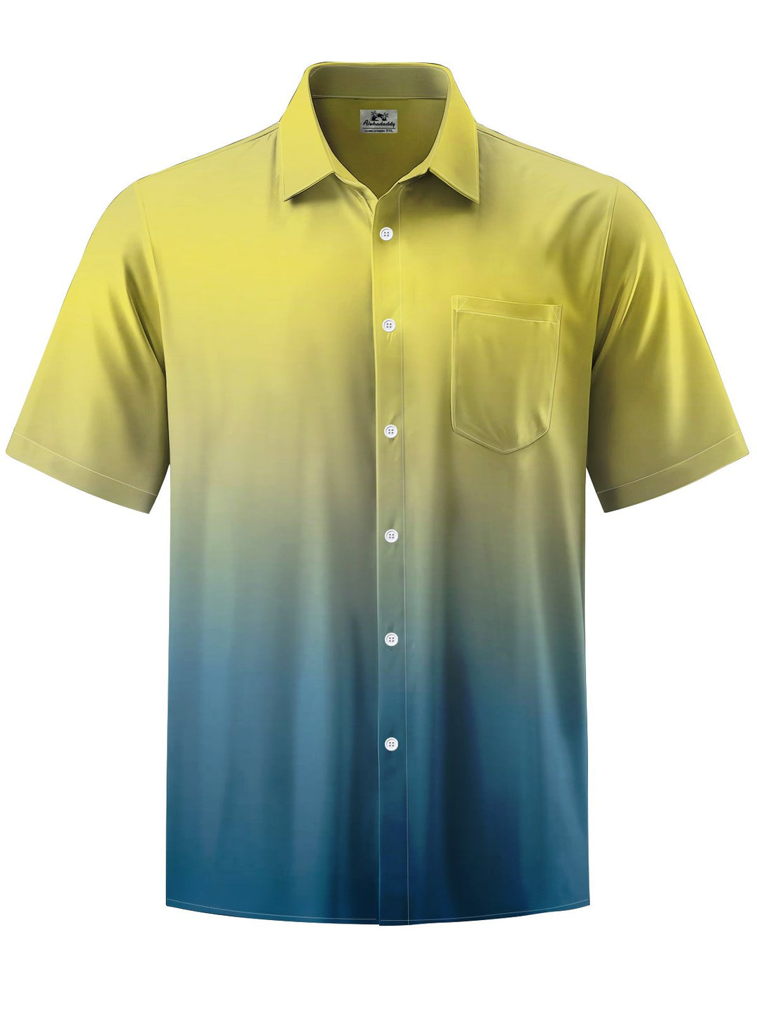 Alohadaddy® Vintage Gradient Art Print Chest Pocket Men&