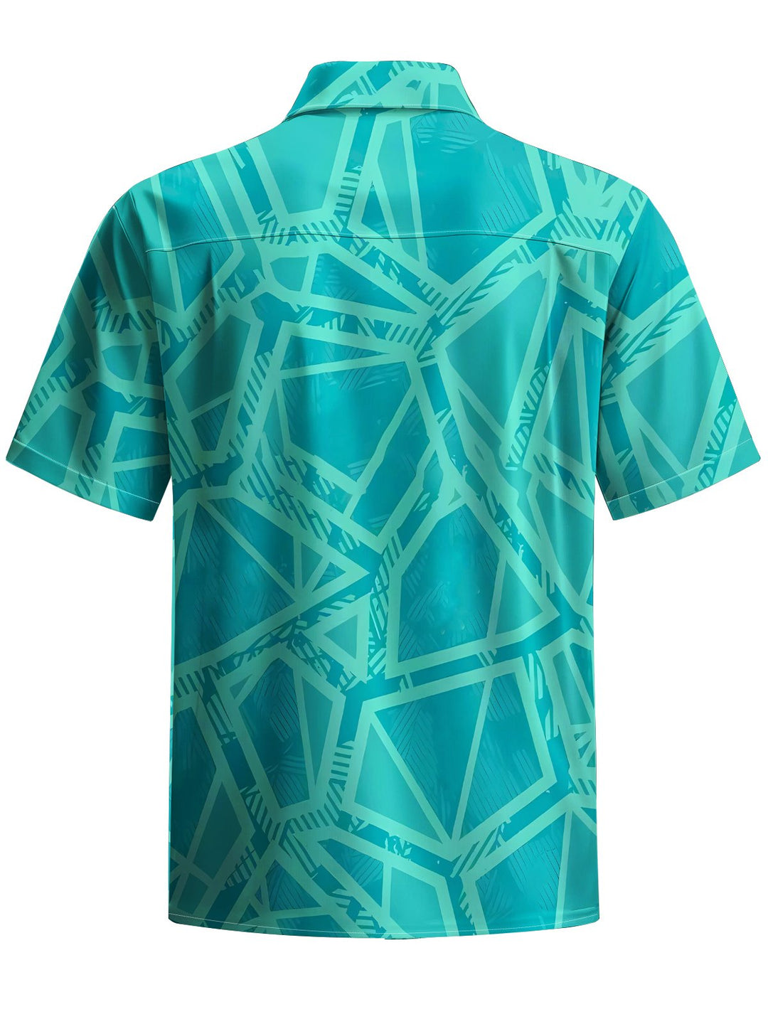 Alohadaddy® Casual Geometric Art Print Chest Pocket Men&