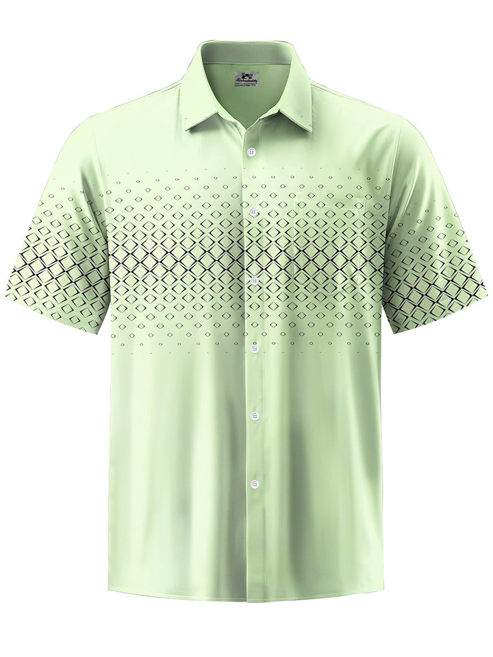 Alohadaddy® Casual Geometric Art Print Chest Pocket Men&