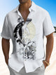 Alohadaddy® Casual Whale Art Print Chest Pocket Mens Short Sleeve Shirt Big & Tall