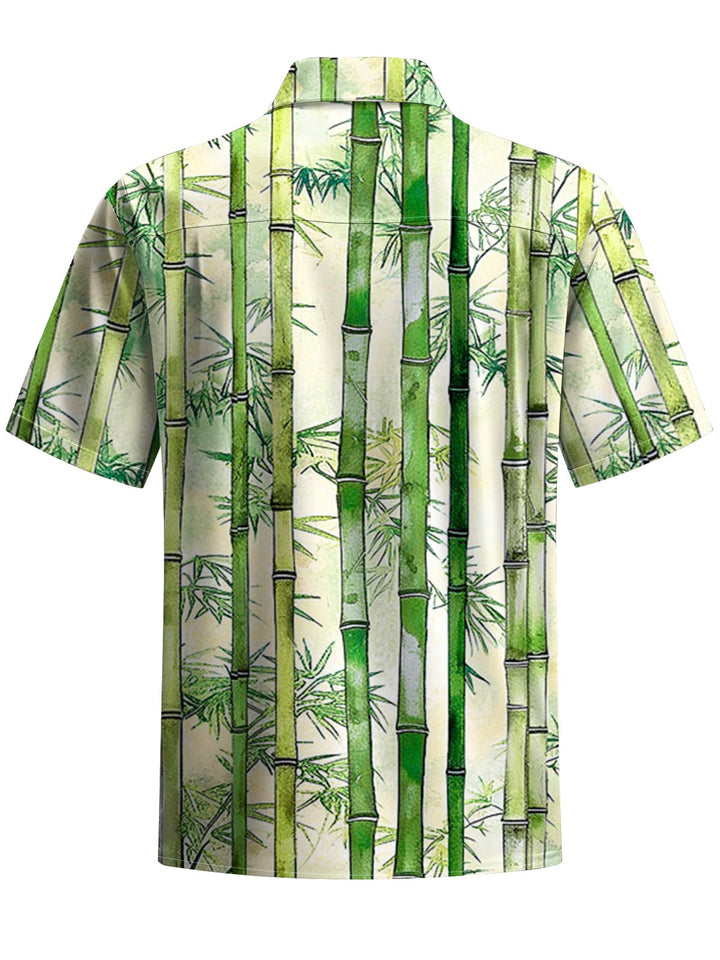 Alohadaddy® Hawaiian Bamboo Art Print Chest Pocket Men&