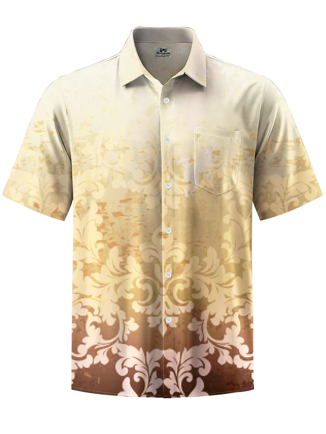 Alohadaddy® Vintage Baroque Pattern Art Print Chest Pocket Men&