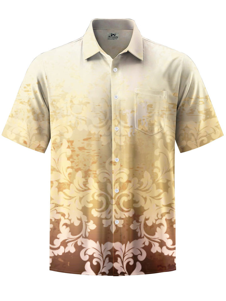 Alohadaddy® Vintage Baroque Pattern Art Print Chest Pocket Men&