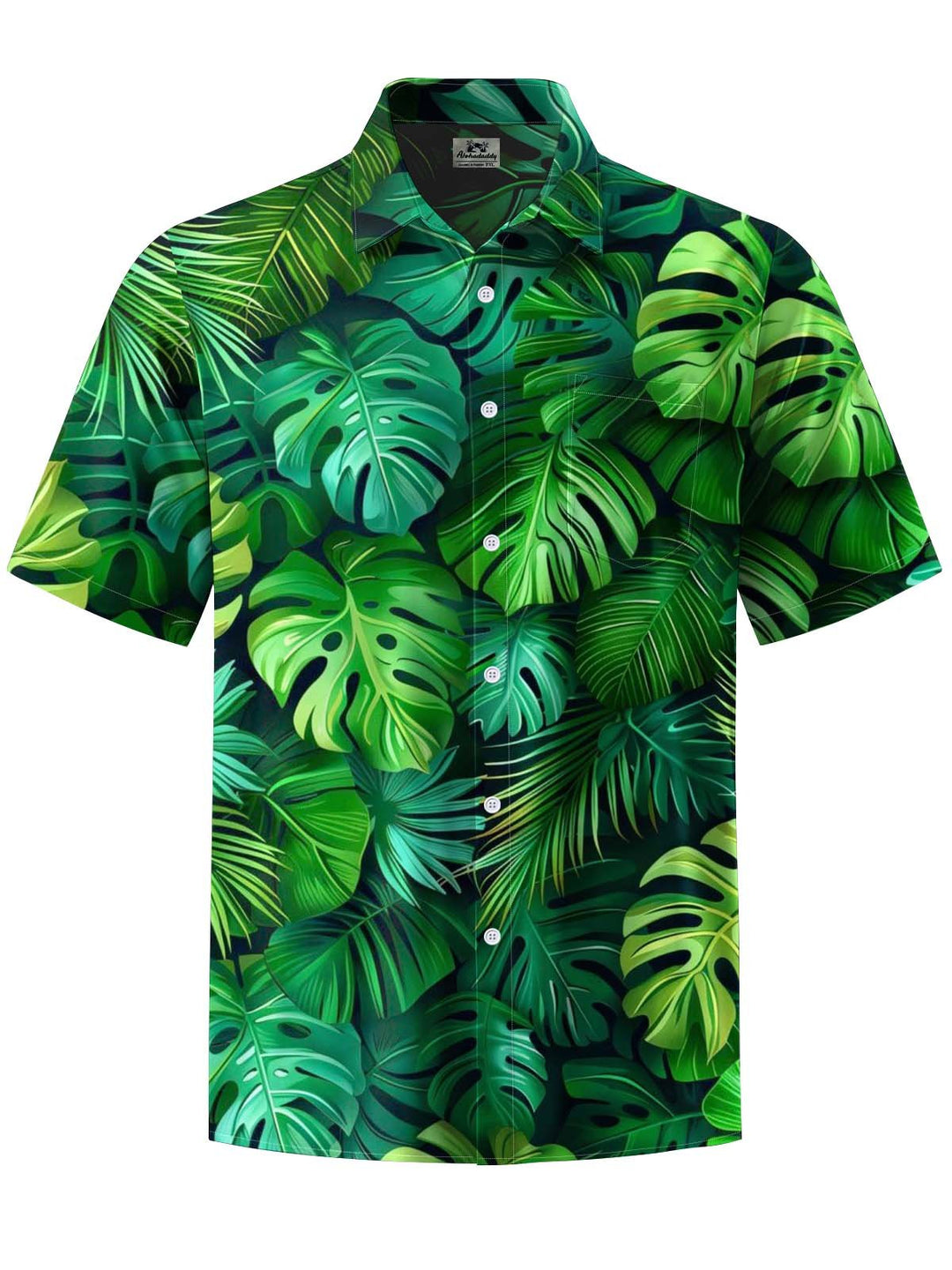 Alohadaddy® Hawaiian Palm Leaf Art Print Chest Pocket Men&