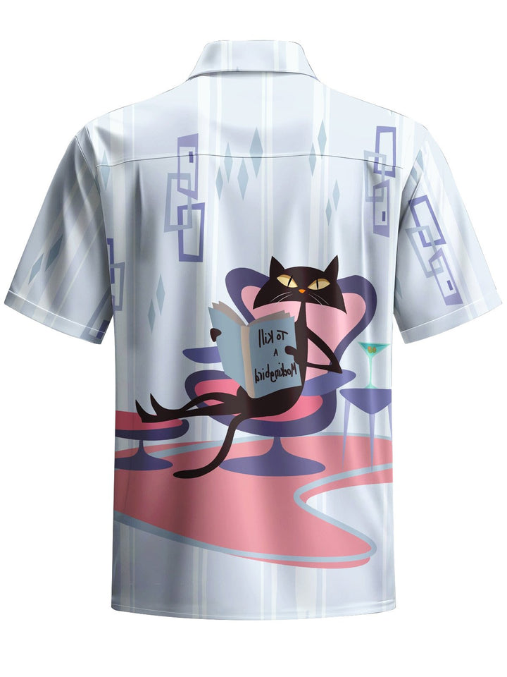 Alohadaddy® Casual Geometric Cat Print Pocket Stretch Men&