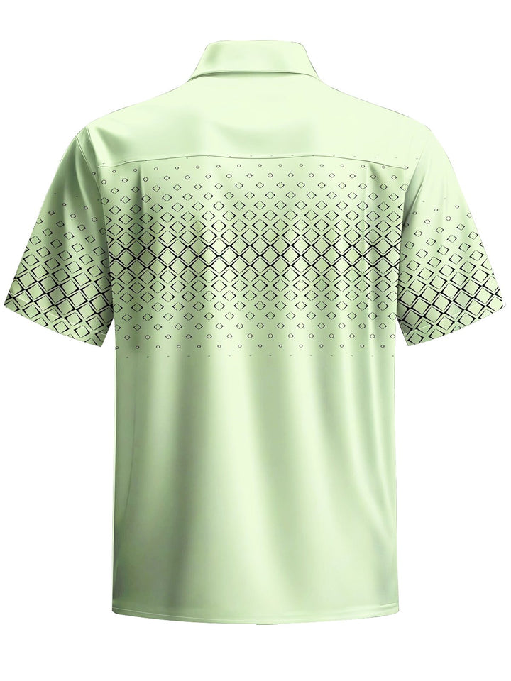 Alohadaddy® Casual Geometric Art Print Chest Pocket Men&