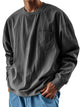 Alohadaddy® Basic Men's Chest Pocket Stretch Long Sleeve T Shirt Big Tall