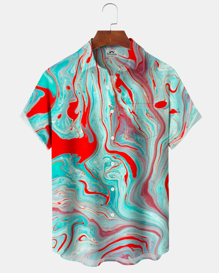 Alohadaddy® Casual Abstract Art Print Men&