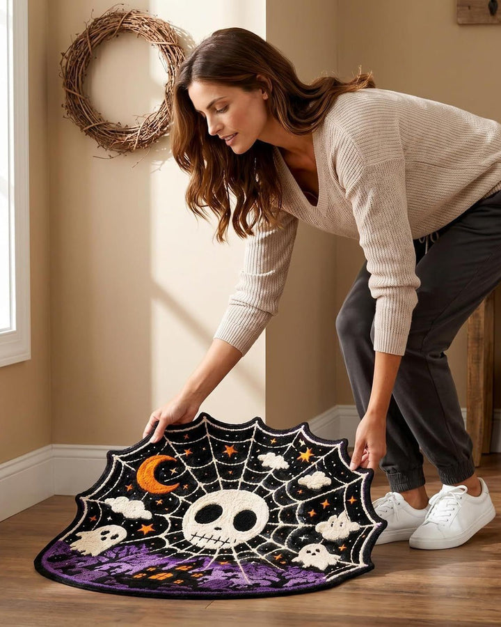 Alohadaddy® Halloween Decorative Floor Mat Dirt-Resistant &amp; Thickened Faux Cashmere Rug