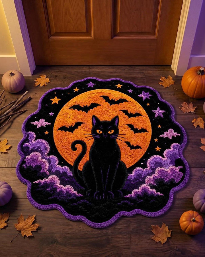 Alohadaddy® Halloween Decorative Floor Mat Dirt-Resistant &amp; Thickened Faux Cashmere Rug