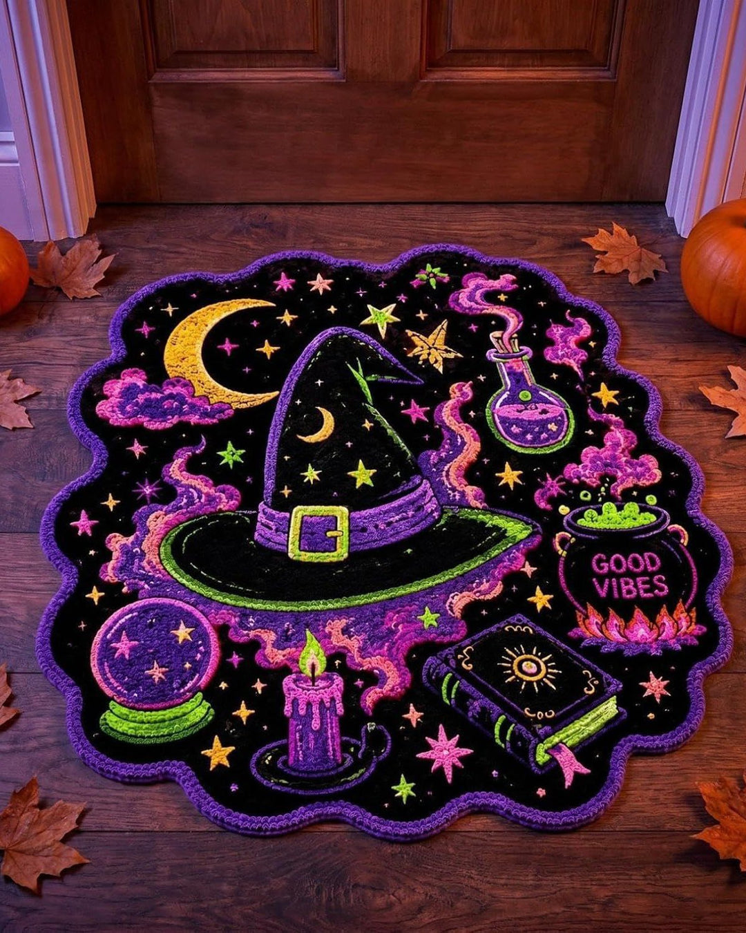 Alohadaddy® Halloween Decorative Floor Mat Dirt-Resistant &amp; Thickened Faux Cashmere Rug