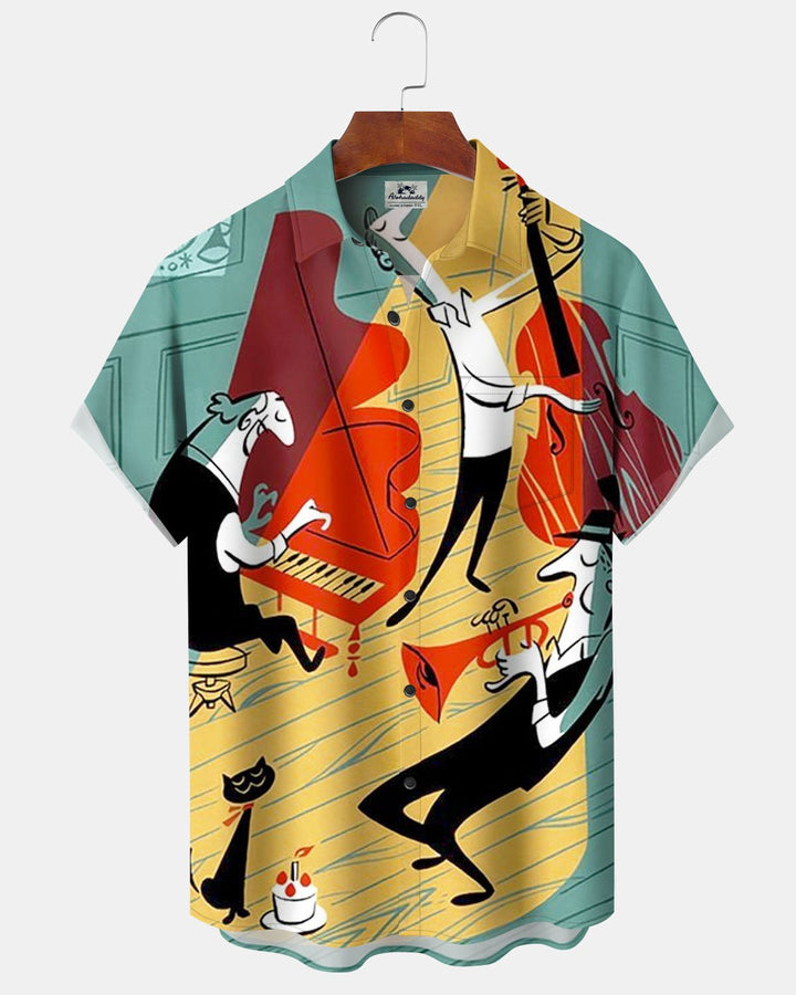 Alohadaddy® Retro Atomic Print Music Men&