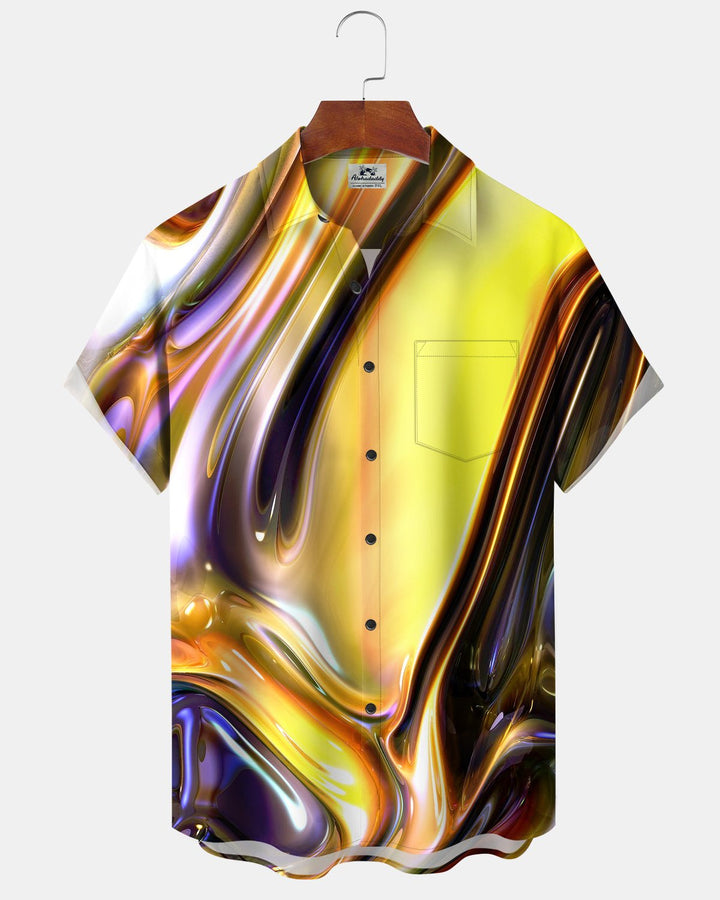 Alohadaddy® Casual Abstract Art Print Men&