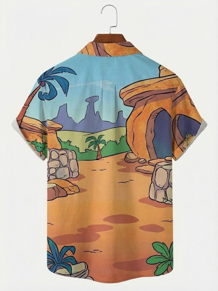 Alohadaddy® Hawaiian Retro  Cartoon Print Men&