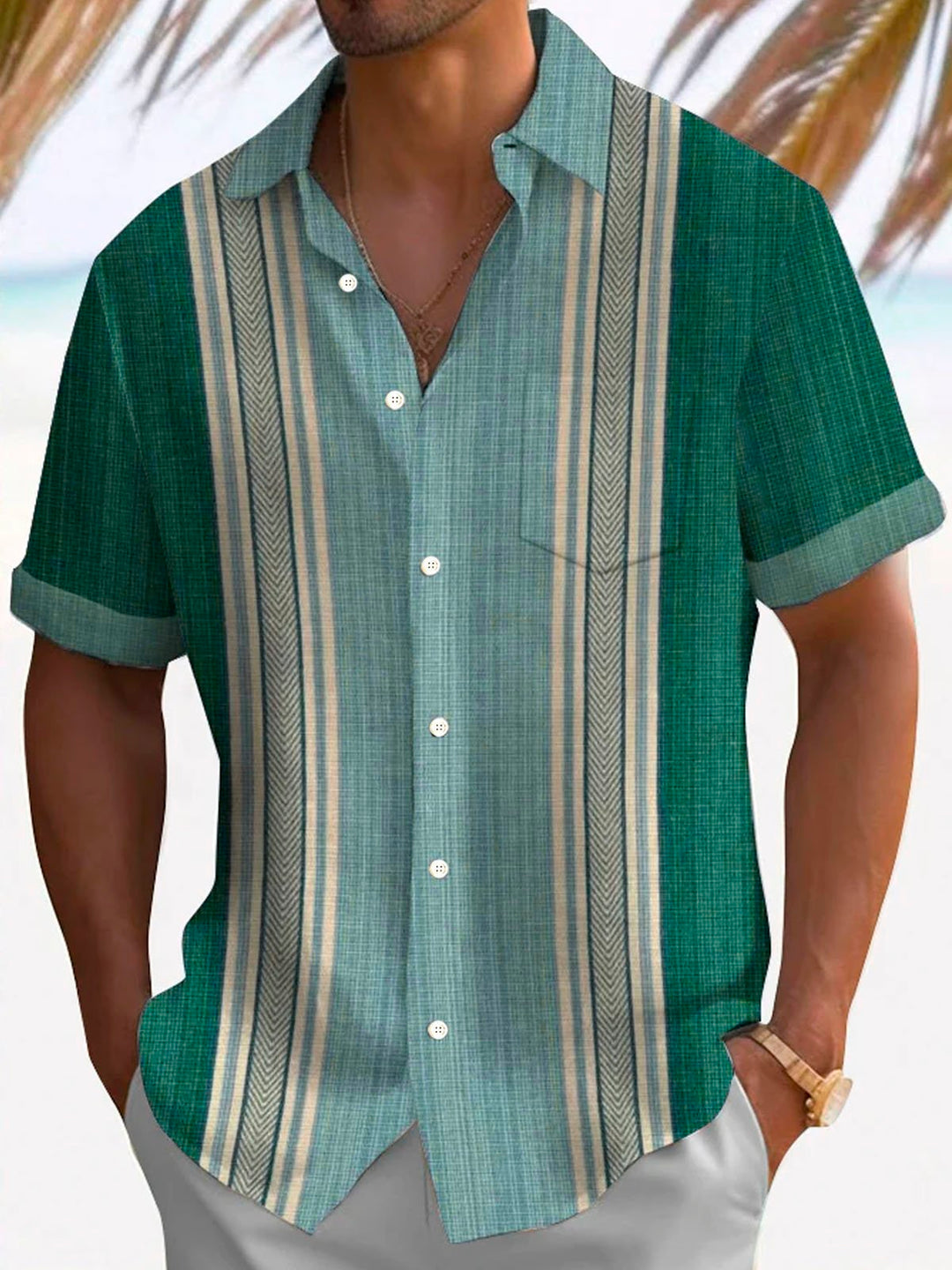 Alohadaddy Retro Geometric Textured Print Men&
