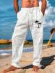 Pantalones casuales para hombre con estampado digital 3D de palmeras hawaianas de Alohadaddy, tallas grandes y altas