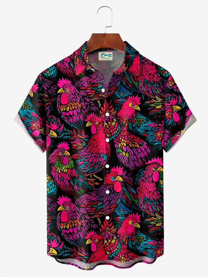 Alohadaddy Retro Rooster 3D Digital Print Men&