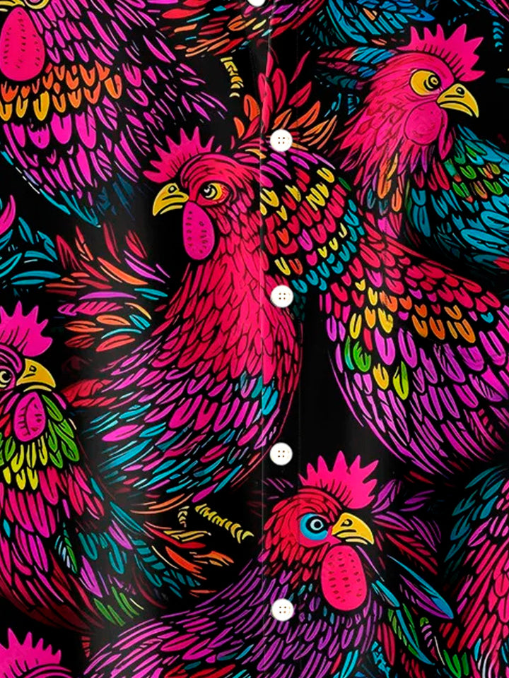 Alohadaddy Retro Rooster 3D Digital Print Men&