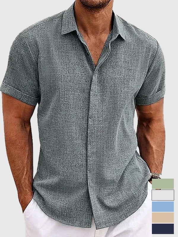 Alohadaddy Basic Cotton Linen Plain Men&