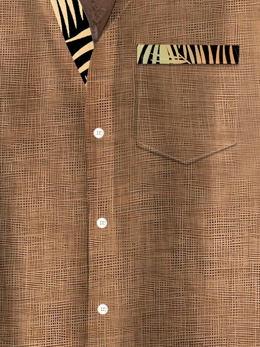 Camisa de manga corta con bolsillo abotonado para hombre con estampado 3D hawaiano texturizado vintage Alohadaddy