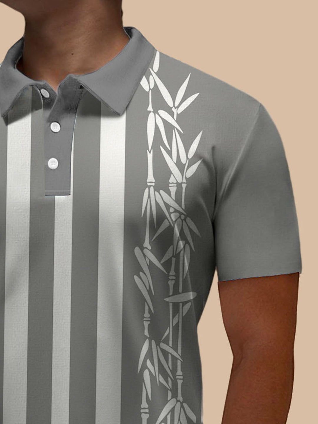 Alohadaddy Retro Bamboo Stripe Contrast Print Men&