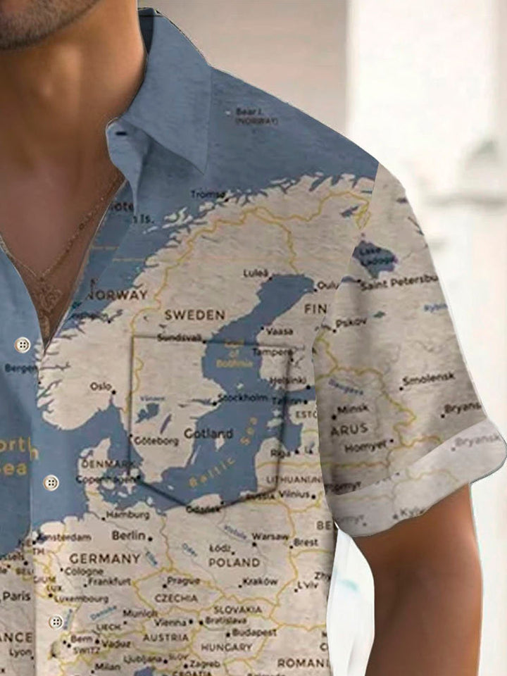 Alohadaddy Vintage Nautical Map Print Men&