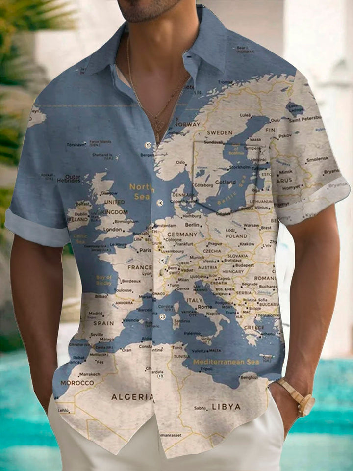 Alohadaddy Vintage Nautical Map Print Men&