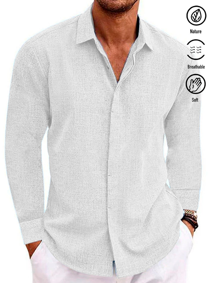 Alohadaddy Basic Cotton Linen Plain Men&