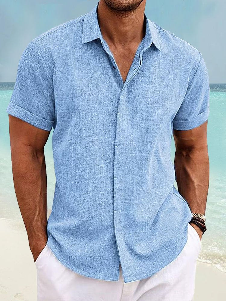 Alohadaddy Basic Cotton Linen Plain Men&
