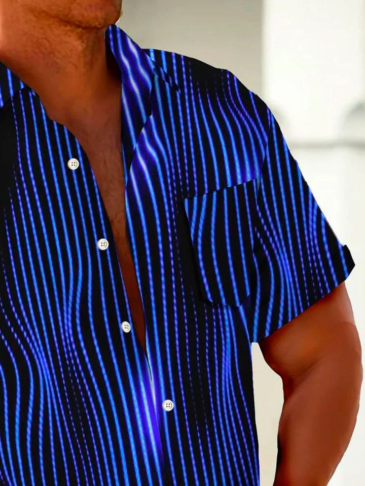 Alohadaddy Retro Abstract Gradient Stripe Print Men&