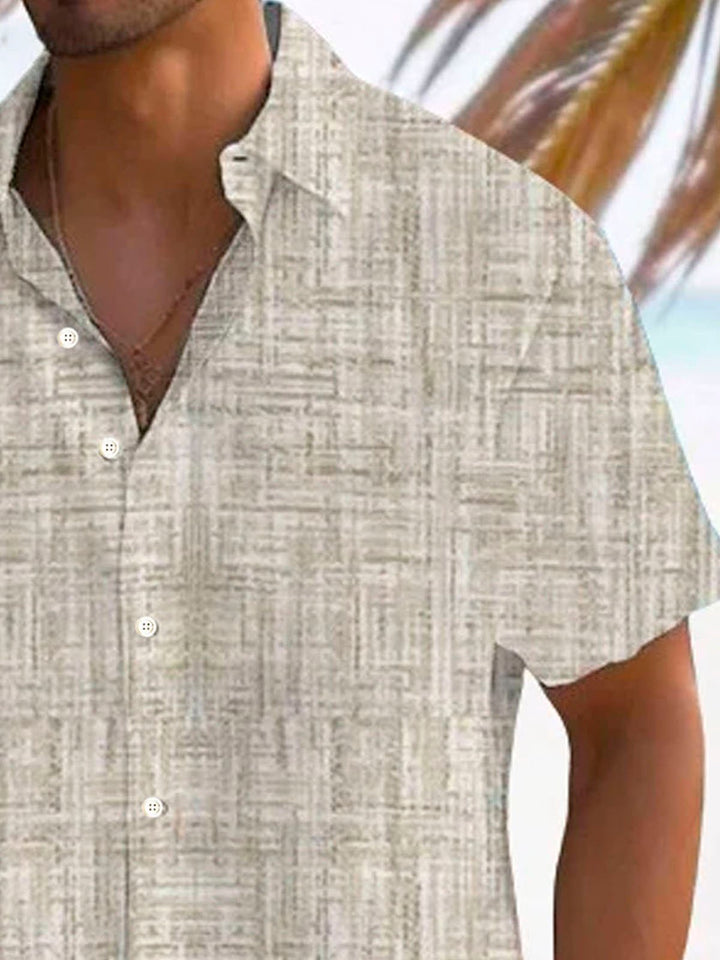 Camisa de manga corta con bolsillos y botones para hombre, con estampado 3D de textura básica retro de Alohadaddy, tallas grandes y altas