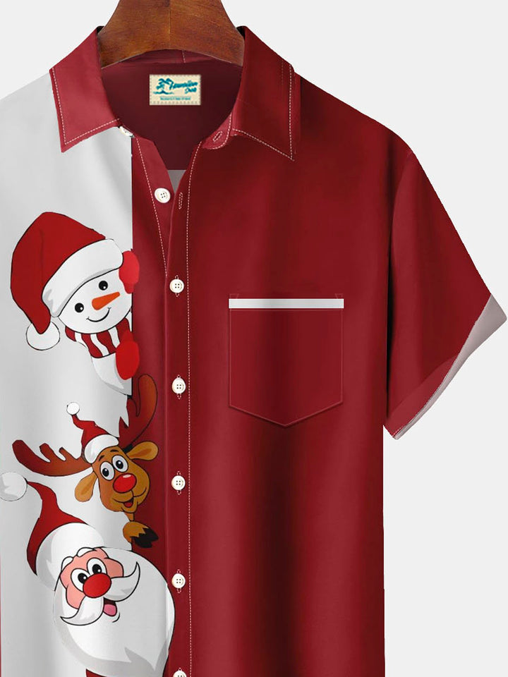Alohadaddy Christmas Old Man Sika Deer Snowman Print Men&